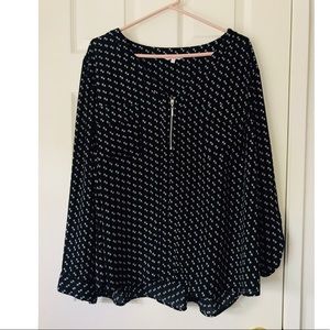 Black and White Blouse